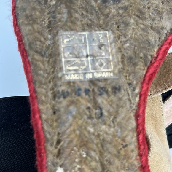 PALOMITAS by‎ paloma women’s Rainbow stripes wedge suede leather sandals size 10 - Picture 9 of 10